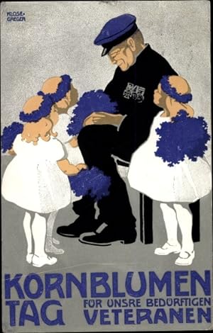 Künstler Ansichtskarte / Postkarte Klose Greger, Kornblumentag für bedürftige Veteranen
