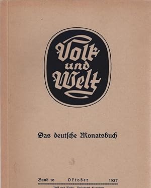 Bild des Verkufers fr Volk und Welt : Das deutsche Monatsbuch; Band 10, Oktober 1937 zum Verkauf von Schrmann und Kiewning GbR