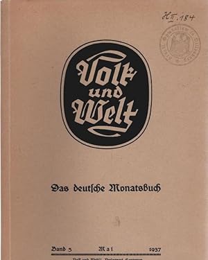 Bild des Verkufers fr Volk und Welt : Das deutsche Monatsbuch; Band 5, Mai 1937 zum Verkauf von Schrmann und Kiewning GbR