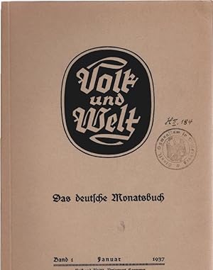 Bild des Verkufers fr Volk und Welt : Das deutsche Monatsbuch; Band 1, Januar 1937 zum Verkauf von Schrmann und Kiewning GbR