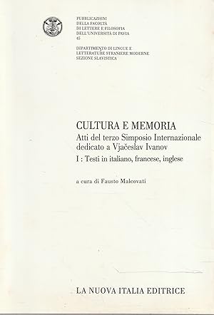 Simposio internazionale dedicato a Vja?eslav Ivanov 1 : Testi in italiano, francese, inglese