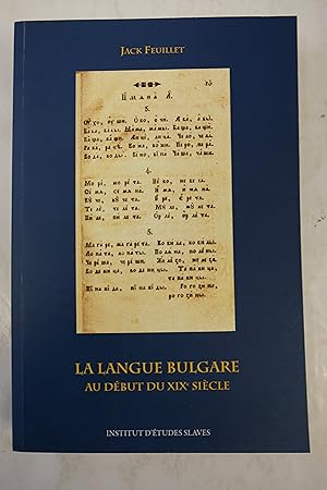 Seller image for La langue bulgare au dbut du XIXe sicle for sale by Librairie du Levant