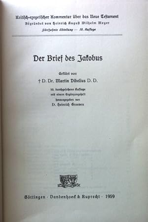 Seller image for Der Brief des Jakobus. for sale by books4less (Versandantiquariat Petra Gros GmbH & Co. KG)