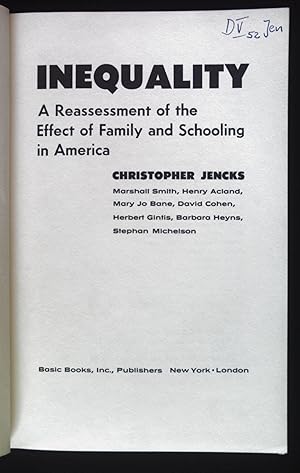 Seller image for Inequality: A Reassessment of the Effect of Family and Schooling in America. for sale by books4less (Versandantiquariat Petra Gros GmbH & Co. KG)