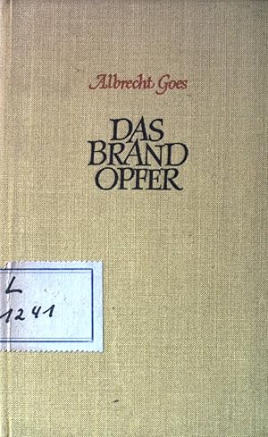 Seller image for Das Brandopfer : Erzhlung. for sale by books4less (Versandantiquariat Petra Gros GmbH & Co. KG)