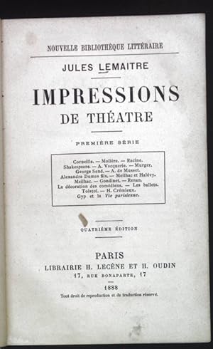 Impressions de Theatre. Premiere Serie.