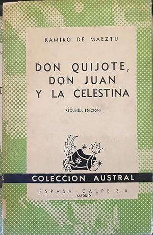 Imagen del vendedor de DON QUIJOTE, DON JUAN Y LA CELESTINA. a la venta por Libreria Lopez de Araujo