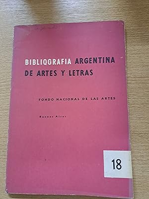 Seller image for Bibliografia Argentina de Artes y Letras for sale by Libros nicos