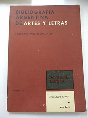 Seller image for Bibliografia Argentina de artes y letras compilaciones especiales Alfonsina Storni for sale by Libros nicos