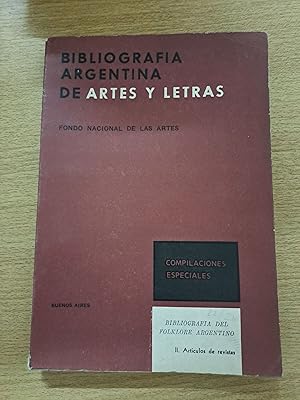 Seller image for Bibliografia Argentina de Artes y Letras for sale by Libros nicos