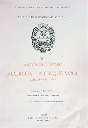 Bild des Verkufers fr Madrigali a cinque voci. Libro primo (1590) zum Verkauf von Librodifaccia