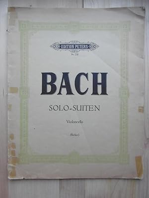 Image du vendeur pour Sechs Suiten (Sonaten) fr Violoncello/solo. Hrsgg. v. Hugo Becker. [Bach: Solo-Suiten Violoncello (Becker)] mis en vente par Antiquariat Steinwedel