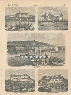 Bild des Verkufers fr Hubertusburg. Moritzburg. Schlo Pillnitz. Feste Koburg (Sachsen-Koburg-Gotha). Schlo Dornburg (Sachsen-Weimar). zum Verkauf von Antiquariat Kastanienhof