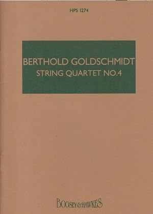Bild des Verkufers fr String Quartet No.4 (1992) - Study Score zum Verkauf von Hancock & Monks Music