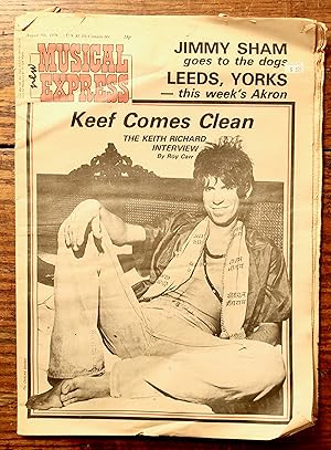 Bild des Verkufers fr NEW MUSICAL EXPRESS, AUGUST 5, 1978 KEITH RICHARD INTERVIEW 'KEEF COMES CLEAN' JIMMY SHAM zum Verkauf von Andre Strong Bookseller