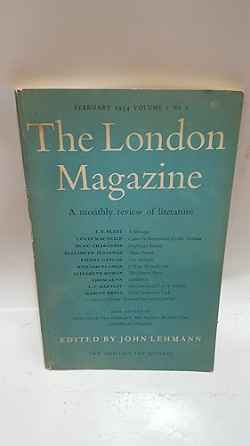 Bild des Verkufers fr London Magazine. February 1954. Volume 1. Number 1 zum Verkauf von Cambridge Rare Books