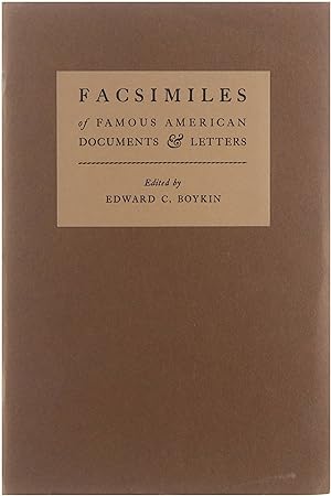 Bild des Verkufers fr Facsimiles of famous American documents and letters zum Verkauf von Untje.com