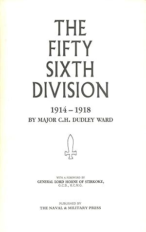 Imagen del vendedor de The Fifty Sixth Division 1914-1918 a la venta por M Godding Books Ltd