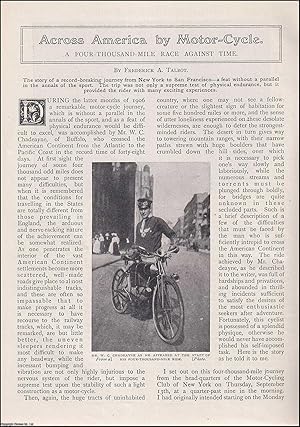 Seller image for Across America by Motor-Cycle : from New York to San Francisco. A Four-Thousand-Mile Race Against Time. An uncommon original article from the Wide World Magazine 1907. for sale by Cosmo Books