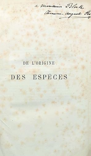 Image du vendeur pour De l'origine des espces, ou des lois du progrs chez les tres organiss mis en vente par Le Zograscope