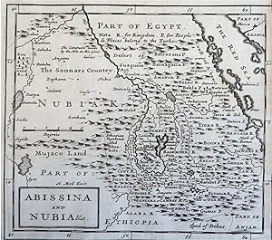 Abyssinia Nubia Egypt Northeast Africa Nile source 1701 Moll engraved map