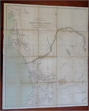 Western Africa Angola Congo- Stanley Expedition c. 1878 scarce linen backed map