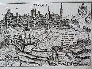 Tivoli Italy City View Churches River 1629 birds-eye prospect print