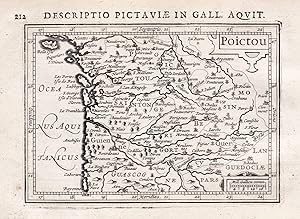 Image du vendeur pour Poictou" - Poitou / France Frankreich / map Karte carte gravure mis en vente par Antiquariat Steffen Vlkel GmbH