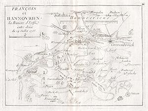 "Francois et Hannovrien la Riviere d'Erffi entre deux du 14. Juillet 1758" - Grevenbroich Wevelin...