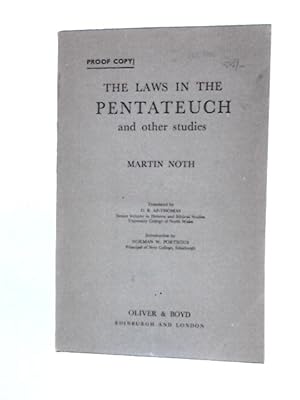 Seller image for The Laws in the Pentateuch and Other Studies for sale by World of Rare Books