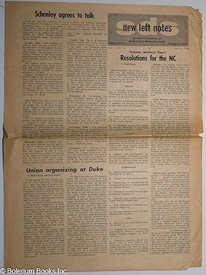 Seller image for SDS new left notes: Vol. 1, No. 12, April 8, 1966 for sale by Bolerium Books Inc.