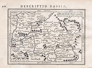 "Hassiae Descriptio." - Hessen Marburg Kassel map Karte carte