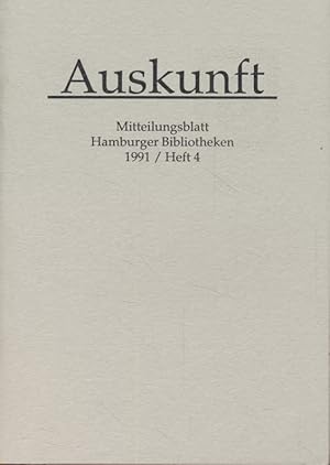 Seller image for Auskunft: Mitteilungsblatt Hamburger Bibliotheken, 11. Jahrgang, Heft 4. for sale by Fundus-Online GbR Borkert Schwarz Zerfa