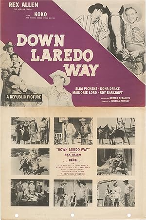 Bild des Verkufers fr Down Laredo Way (Original pressbook for the 1953 film) zum Verkauf von Royal Books, Inc., ABAA