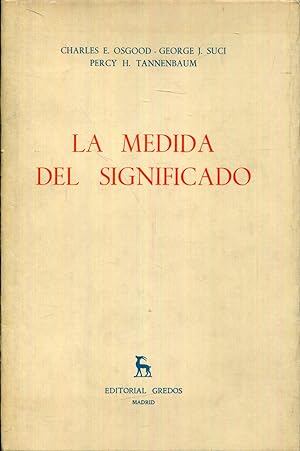 Seller image for La medida del significado for sale by Rincn de Lectura