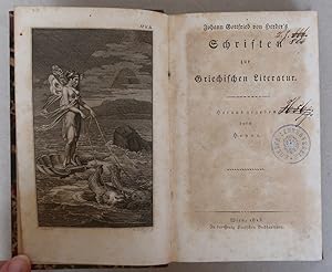 Bild des Verkufers fr Johann Gottfried von Herder's Schriften zur griechischen Literatur [Johann Gottfried von Herder's smmtliche Werke: Zur schnen Literatur und Kunst; 10. Theil] zum Verkauf von Antikvariat Valentinska