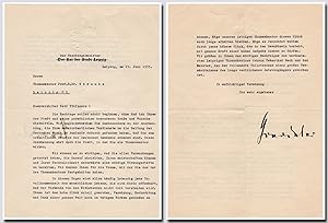 Goerdeler, Carl Friedrich (1884-1945) - Rare typed letter signed re: Johann Sebastian Bach