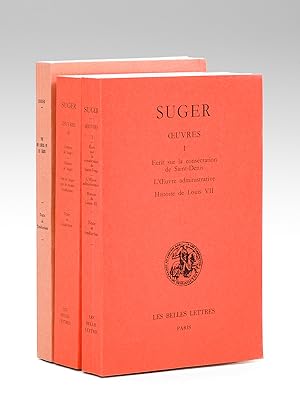 Bild des Verkufers fr Oeuvres (2 Tomes) Tome I : Ecrit sur la Conscration de Saint-Denis. L'Oeuvre administrative. Histoire de Louis VII ; Tome II : Lettres de Suger. Chartes de Suger. Vie de Suger par le moine Guillaume [ On joint : ] Vie de Louis VI le gros zum Verkauf von Librairie du Cardinal