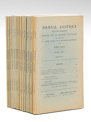 Journal Asiatique. Périodique trimestriel publié par la Société Asiatique (Années 1957, 1958, 195...