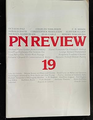 Imagen del vendedor de PN Review 19, Volume 7, Number 5, 1980 / Elaine Feinstein "Elizabeth Bishop: A Tribute" / David Holloway "Octavio Paz: The Other Voice" / George Steiner "A Bounteous Harvest" / Idris Parry "The North-West Passage" / Benjamin Fondane "Meetings with Leon Chestov" (translated by David Gascoyne) / Alan Munton and Alan Young "Edward Upward: A Conversation" / Minoru Nakamura - 8 poems / Marjorie Perloff "One Of The Two Poetries" / C W E Bigsby "Richard Wright And His Blueprint For Negro Writing" a la venta por Shore Books