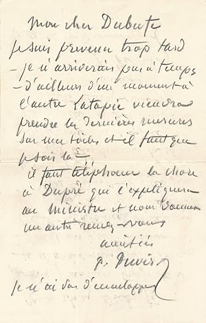 Pierre Puvis de CHAVANNES lettre autographe signée