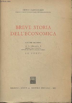 Seller image for Breve storia dell'economica Volumes Primo et Secondo (2 volumes) for sale by Le-Livre