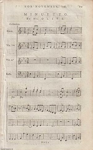1782 Music & Words: Minuetto by Mr Olive.