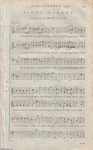 1782 Music & Words: An Ode to Sleep. Composed by Mr. Olive.