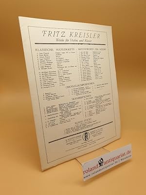 Bild des Verkufers fr Werke Fr Violine Und Klavier zum Verkauf von Roland Antiquariat UG haftungsbeschrnkt