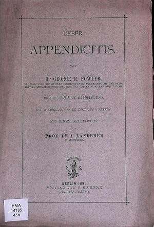 Immagine del venditore per Ueber Appendicitis. venduto da Antiquariat Bookfarm