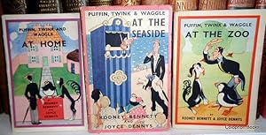 Puffin, Twink & Waggle. "At The Zoo" + "At Home" + "At The Sea-Side" 3 books in uniform edition f...