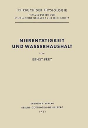 Immagine del venditore per Nierenttigkeit und Wasserhaushalt venduto da BuchWeltWeit Ludwig Meier e.K.