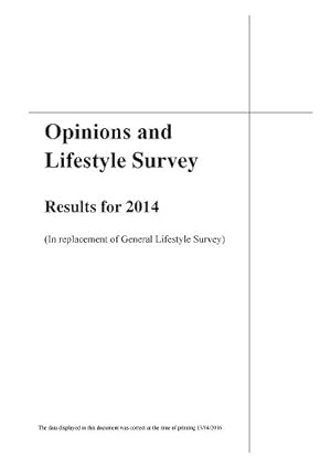 Seller image for Opinions and Lifestyle Survey: Results for 2014: In Replacement of General Lifestyle Survey for sale by WeBuyBooks