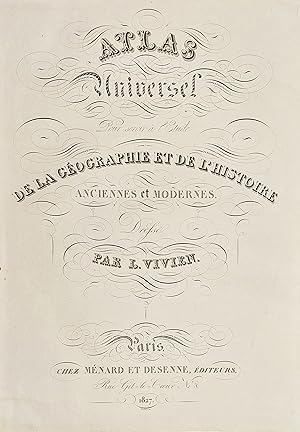 Image du vendeur pour Atlas Universel pour servir a l'Etude de la Geographie et de l'Histoire anciennes et modernes" - Titelblatt / title page mis en vente par Antiquariat Steffen Vlkel GmbH